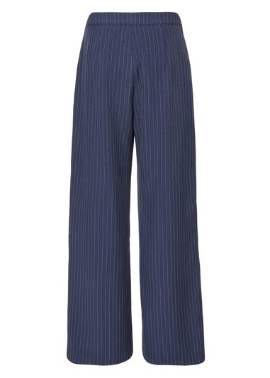 Quiz Navy Pinstripe Wide Leg Trousers