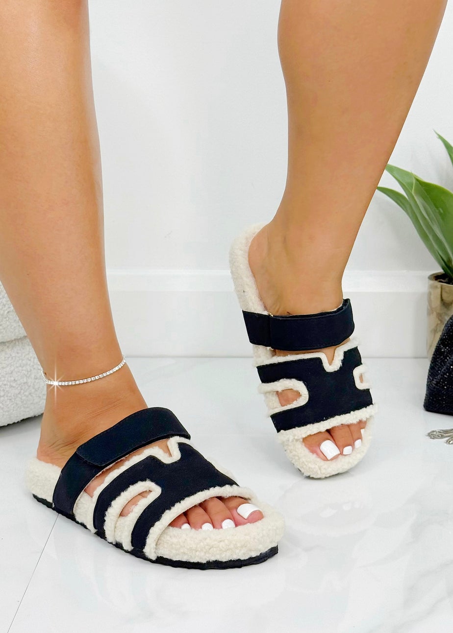 Love Lemonade Black Snuggle Chic Slipper Sliders