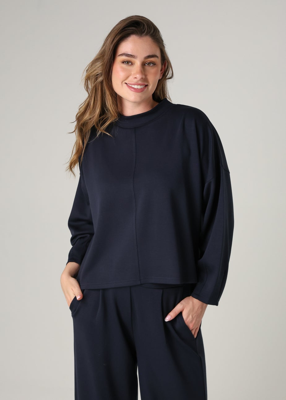 French Connection Navy Luxe Turtle Neck Long Sleeve Jumper