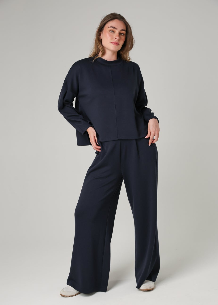 French Connection Navy Luxe Turtle Neck Long Sleeve Jumper