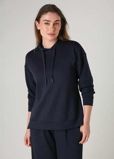 French Connection Navy Luxe Oversized Drawcord Hoody