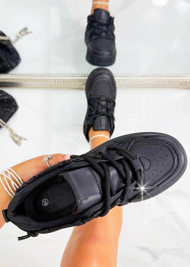 Love Lemonade Black Crystal Spark Trainers