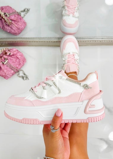 Love Lemonade Pink Crystal Spark Trainers