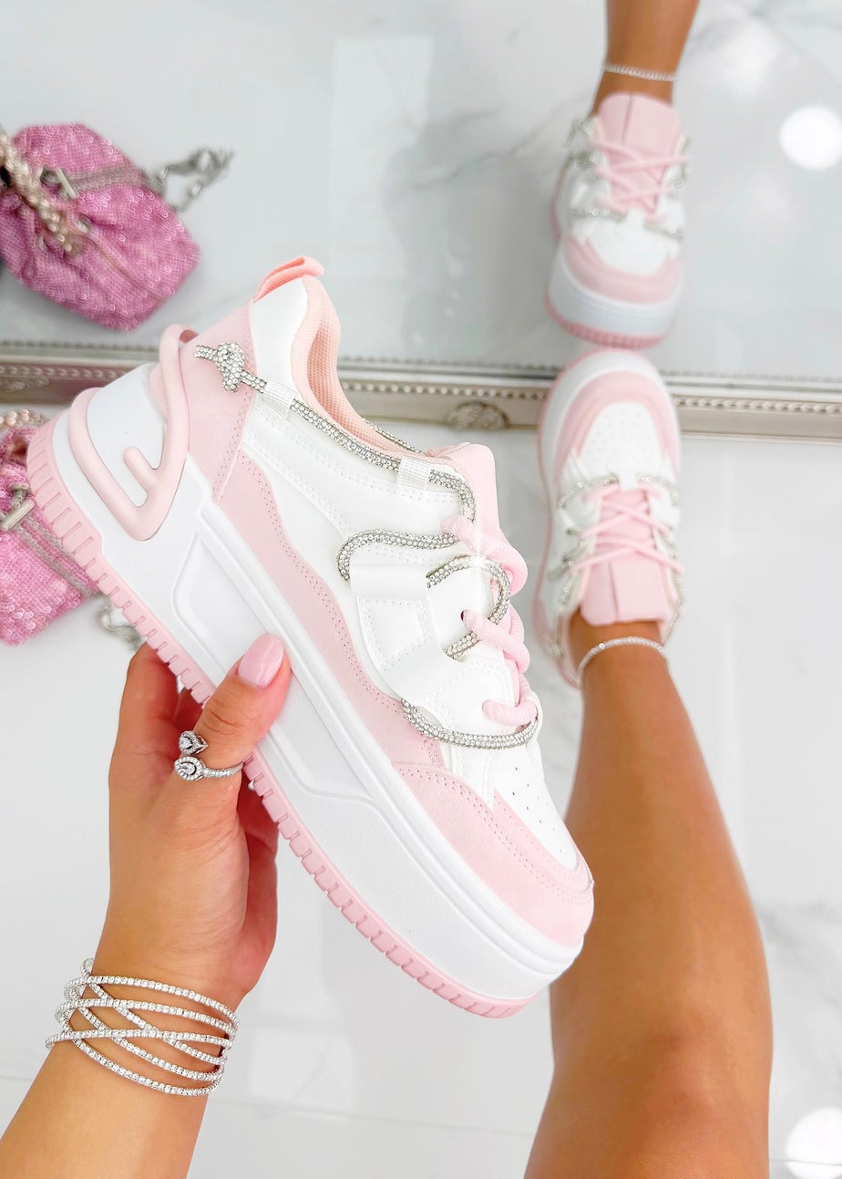Love Lemonade Pink Crystal Spark Trainers