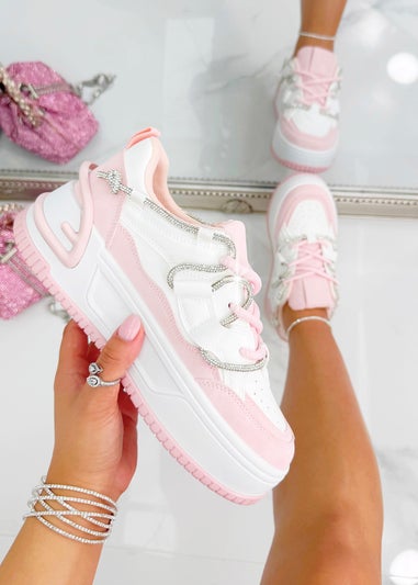 Love Lemonade Pink Crystal Spark Trainers