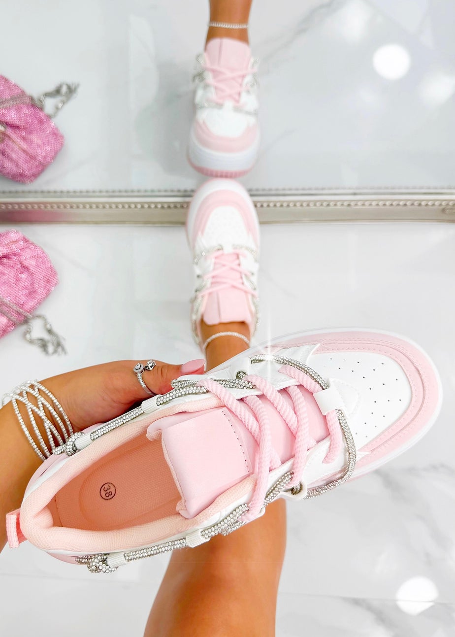 Love Lemonade Pink Crystal Spark Trainers
