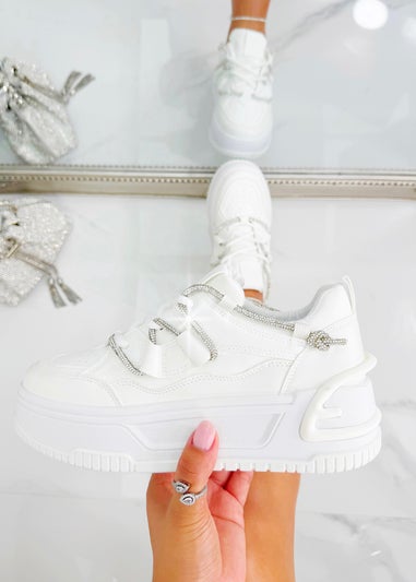 Love Lemonade White Crystal Spark Trainers