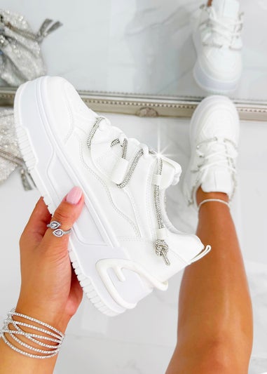 Love Lemonade White Crystal Spark Trainers