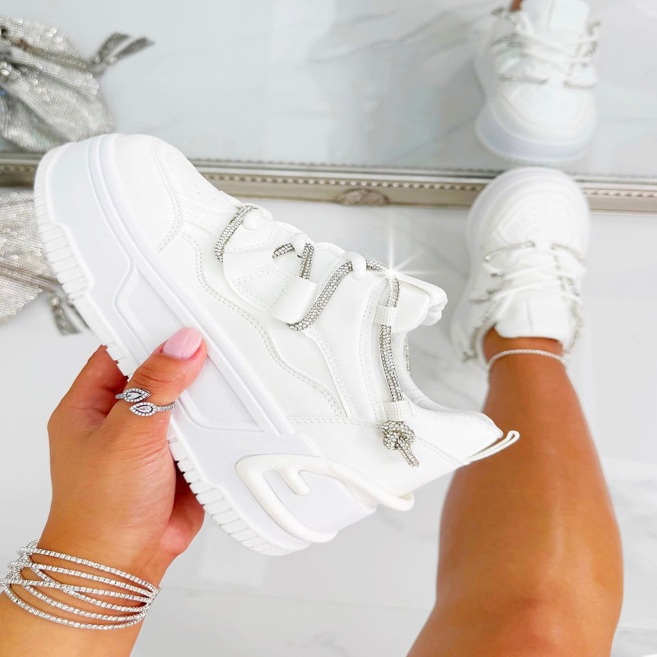 Love Lemonade White Crystal Spark Trainers