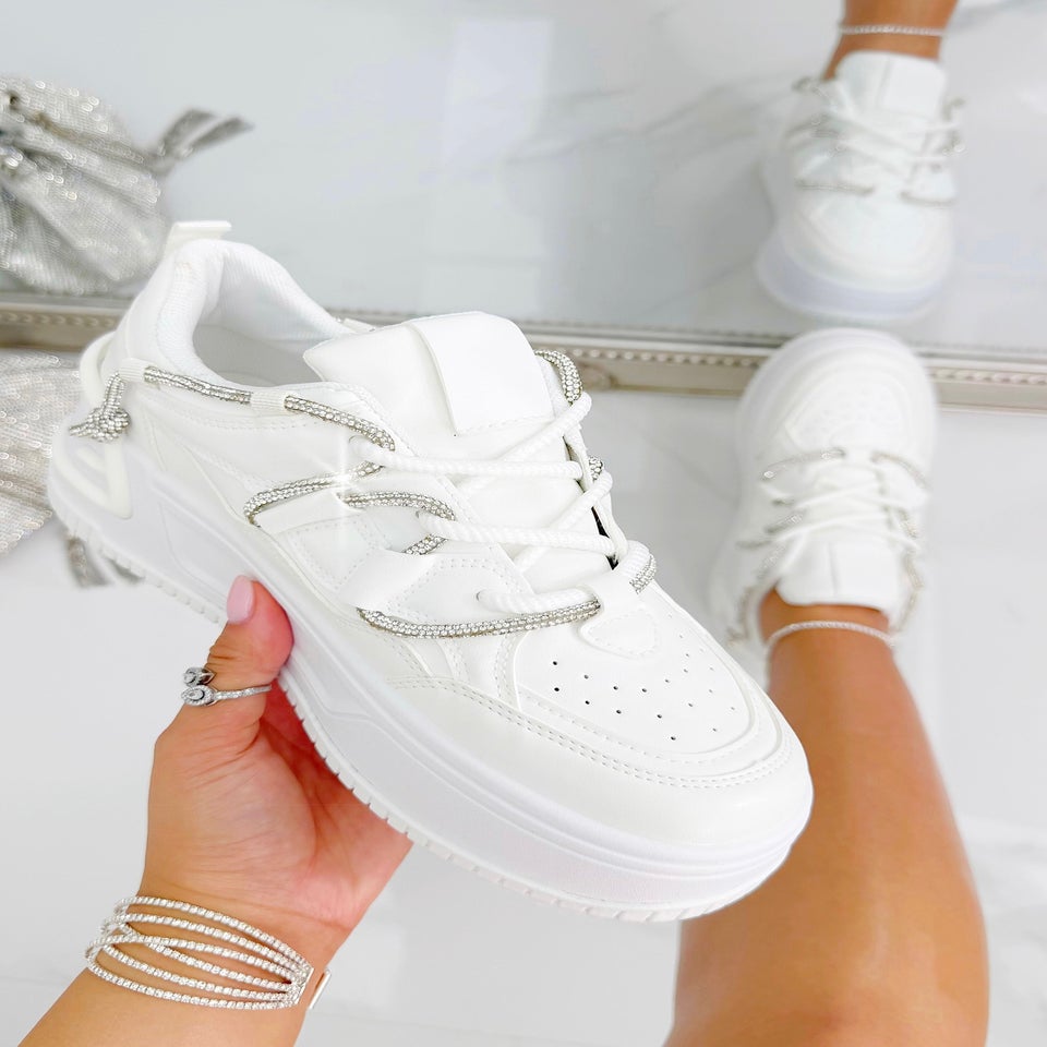 Love Lemonade White Crystal Spark Trainers
