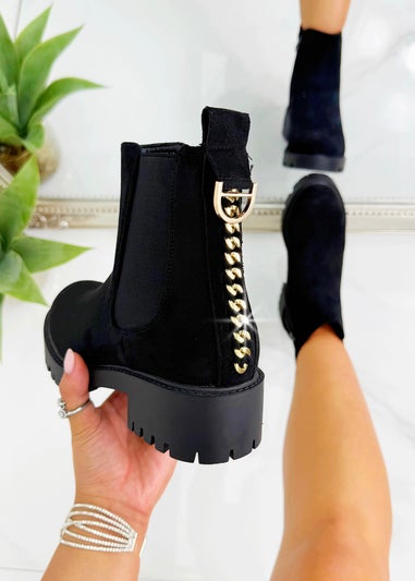 Love Lemonade Black Sparkly Chainstorm Boots