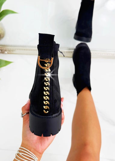 Love Lemonade Black Sparkly Chainstorm Boots