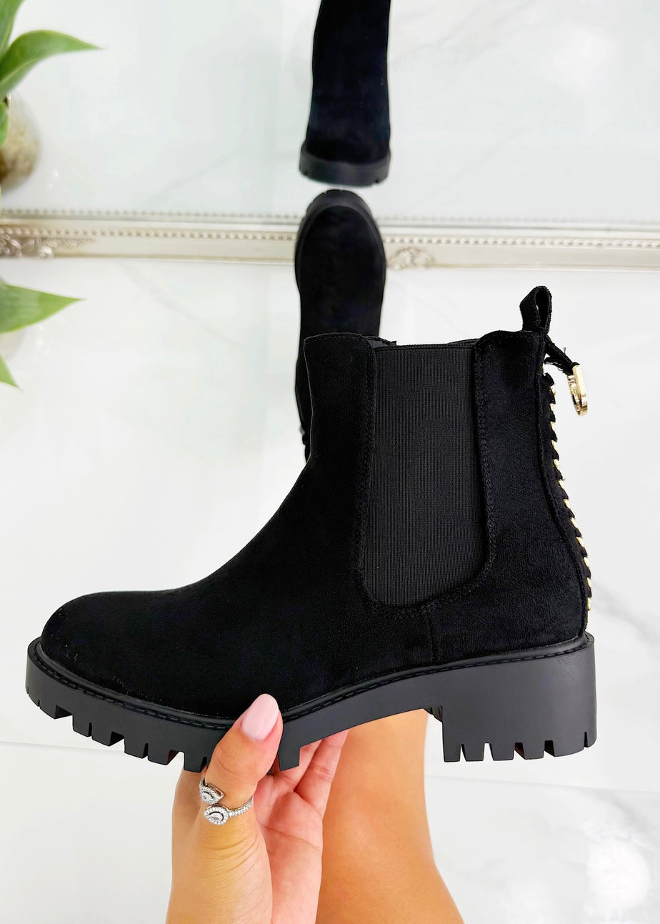 Love Lemonade Black Sparkly Chainstorm Boots