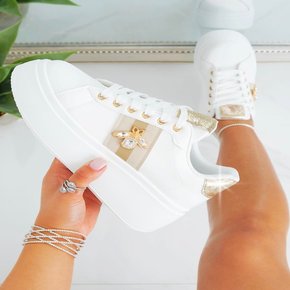 Love Lemonade Gold Crystal  Deluxe Queen Bee Chunky Trainers