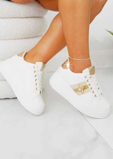 Love Lemonade Gold Crystal Deluxe Queen Bee Chunky Trainers
