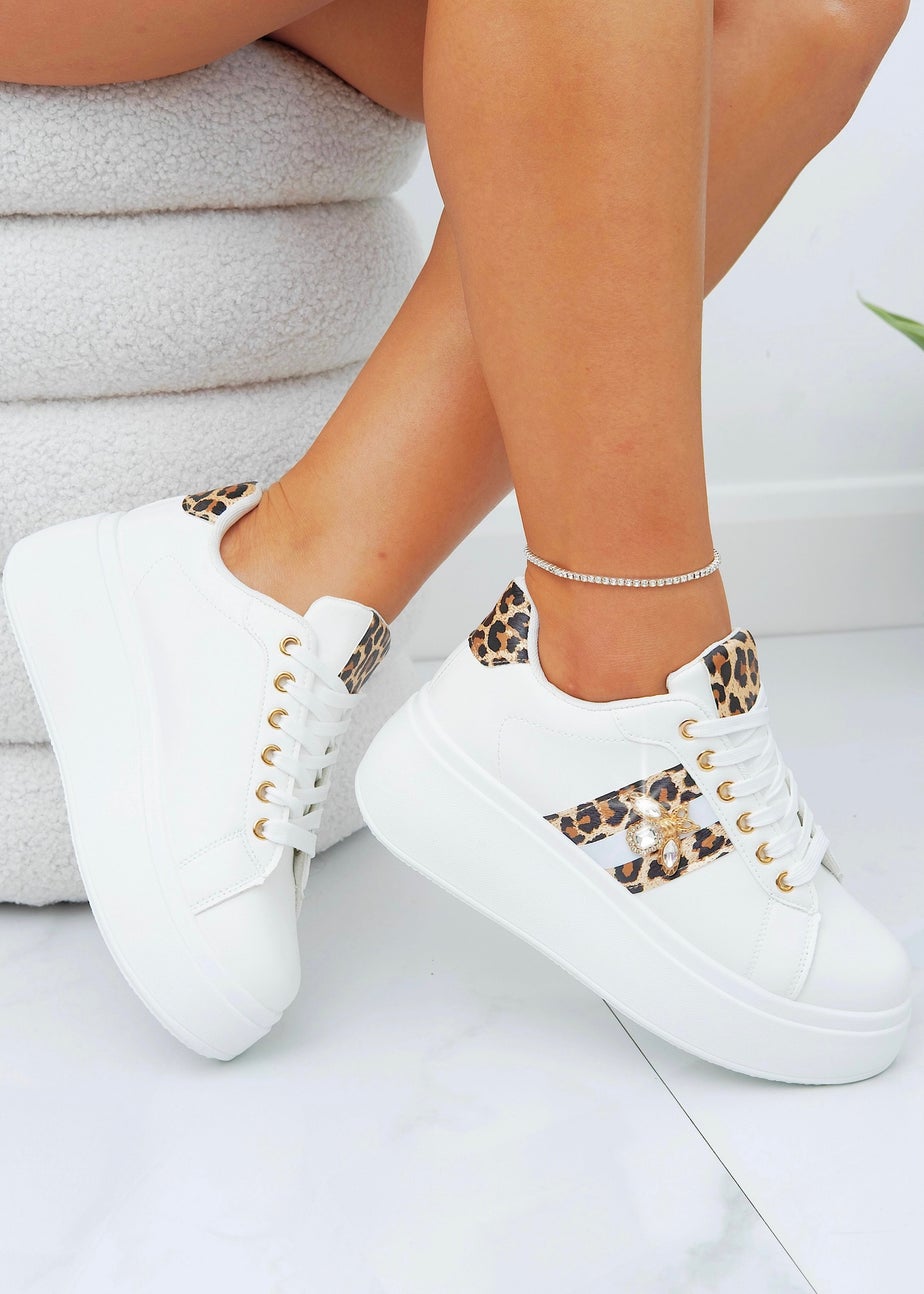 Love Lemonade Leopard Crystal  Deluxe Queen Bee Chunky Trainers