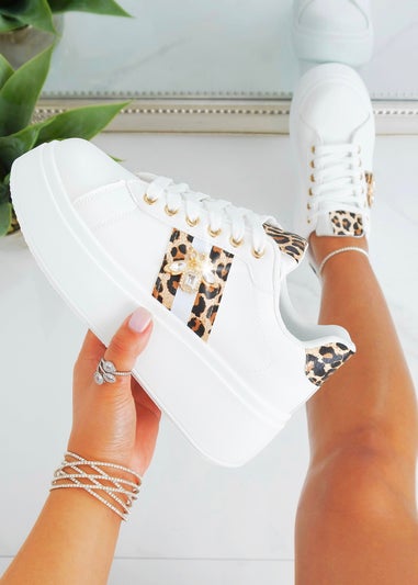 Love Lemonade Leopard Crystal  Deluxe Queen Bee Chunky Trainers