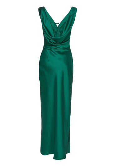 Quiz Green Petite Cowl Back Maxi Dress