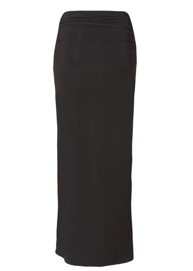 Quiz Black Ruched Waist Maxi Skirt
