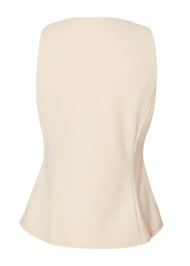 Quiz Stone Petite Button Front Waistcoat