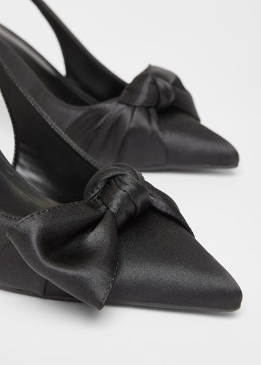 Quiz Black Sling Back Bow Heels