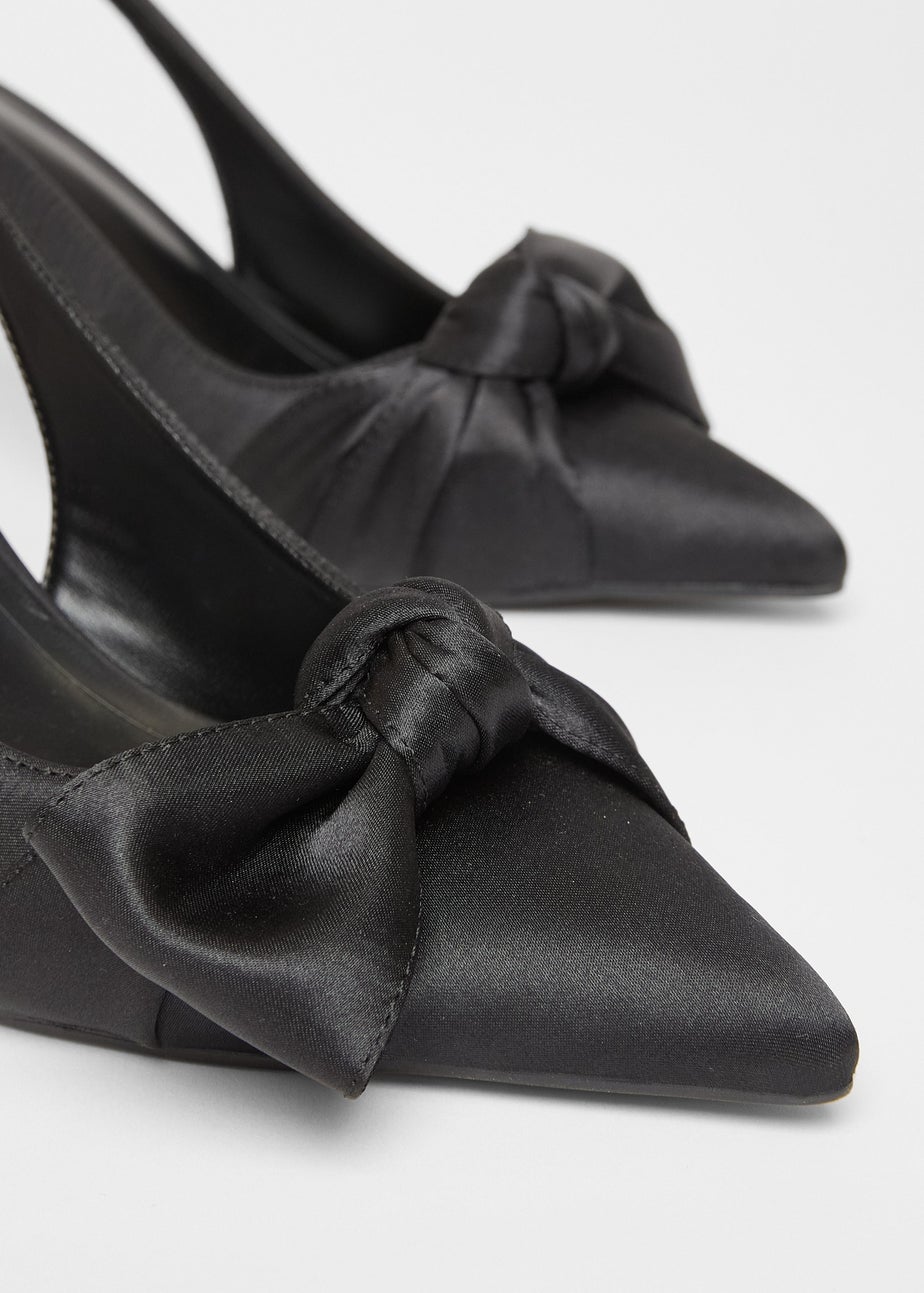 Quiz Black Sling Back Bow Heels