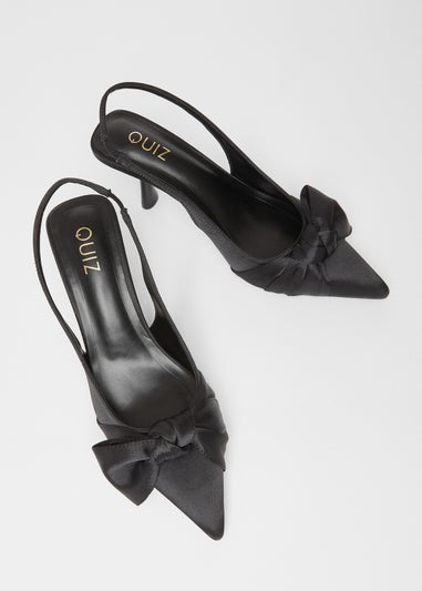 Quiz Black Sling Back Bow Heels