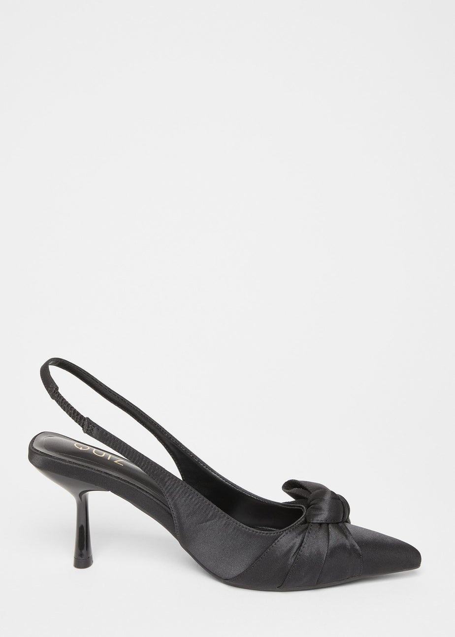 Quiz Black Sling Back Bow Heels