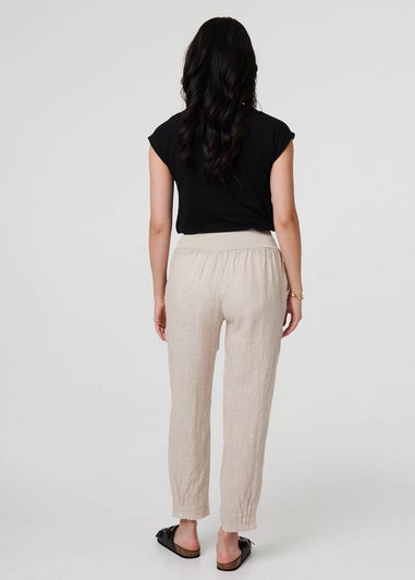 Izabel London Linen Relaxed Linen Tapered Trousers