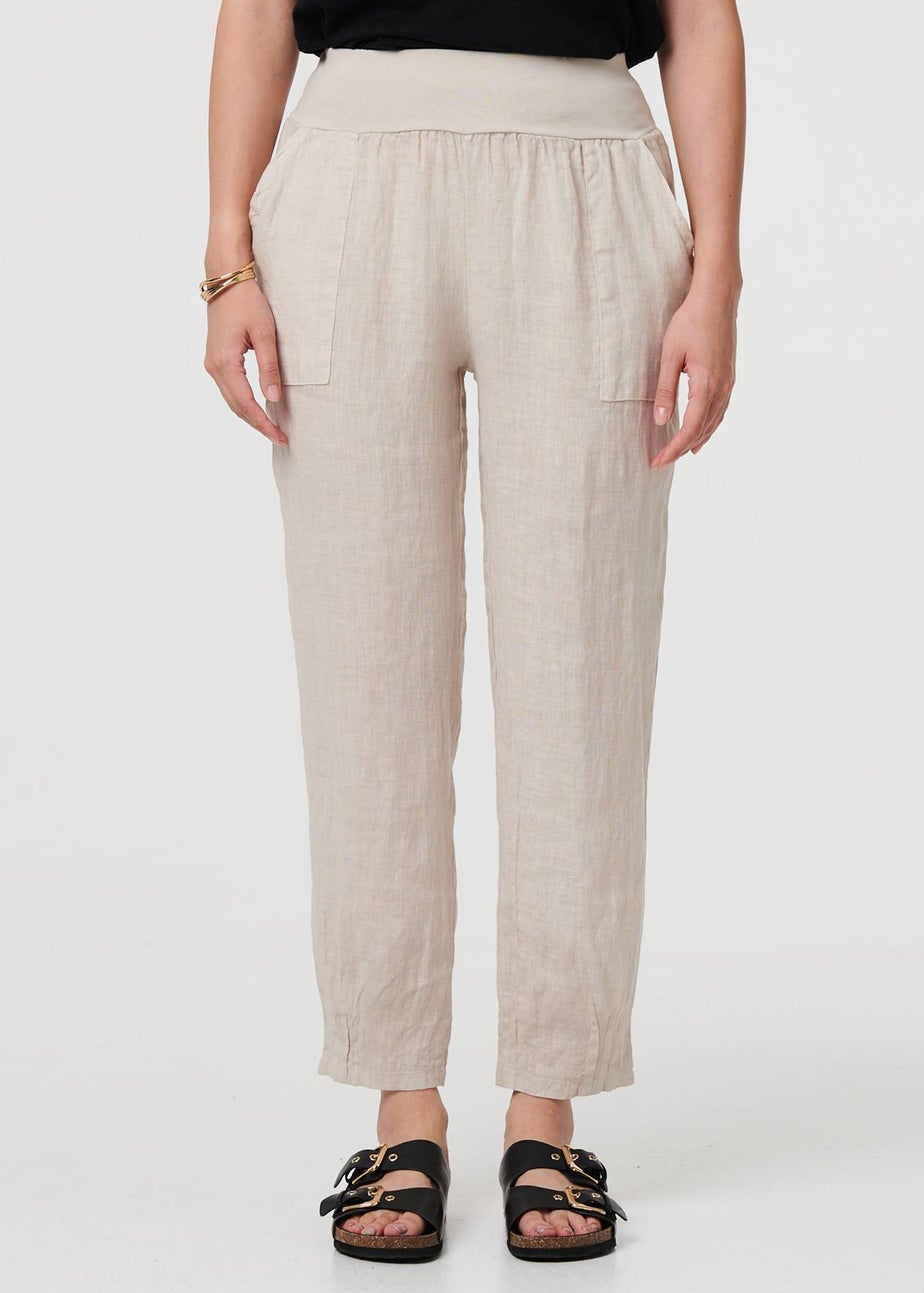 Izabel London Linen Relaxed Linen Tapered Trousers