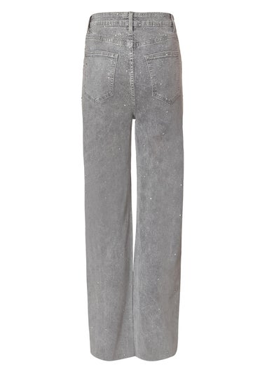 Quiz Grey Embellished Jeans