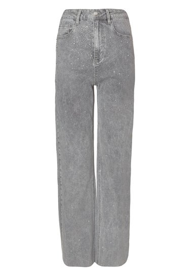 Quiz Grey Embellished Jeans