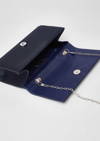 Quiz Navy Diamante Embellished Clutch Bag