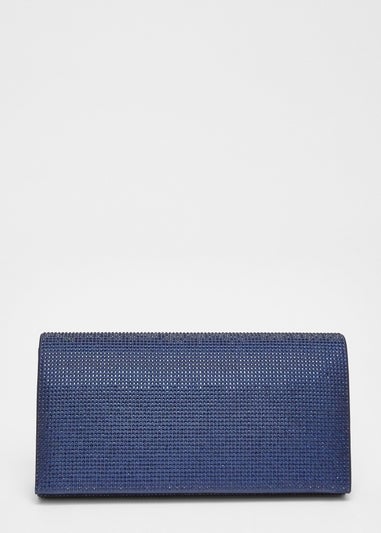 Quiz Navy Diamante Embellished Clutch Bag
