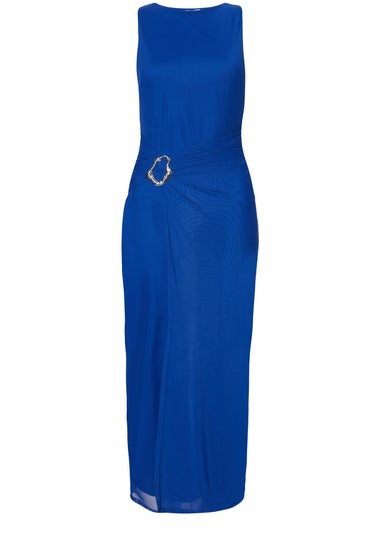 Quiz Blue Mesh Buckle Midaxi Dress