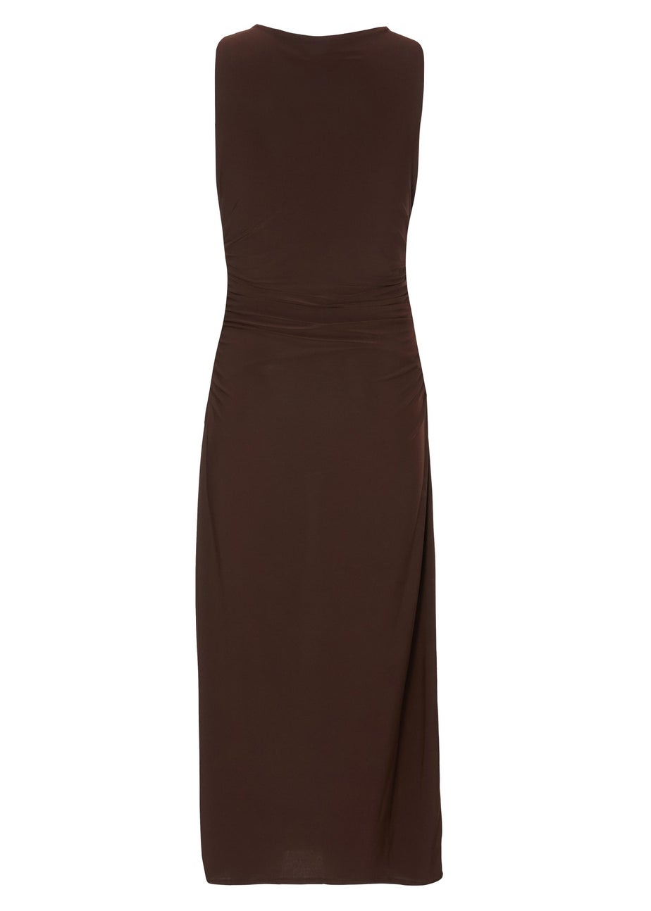 Quiz Brown Petite Midaxi Dress