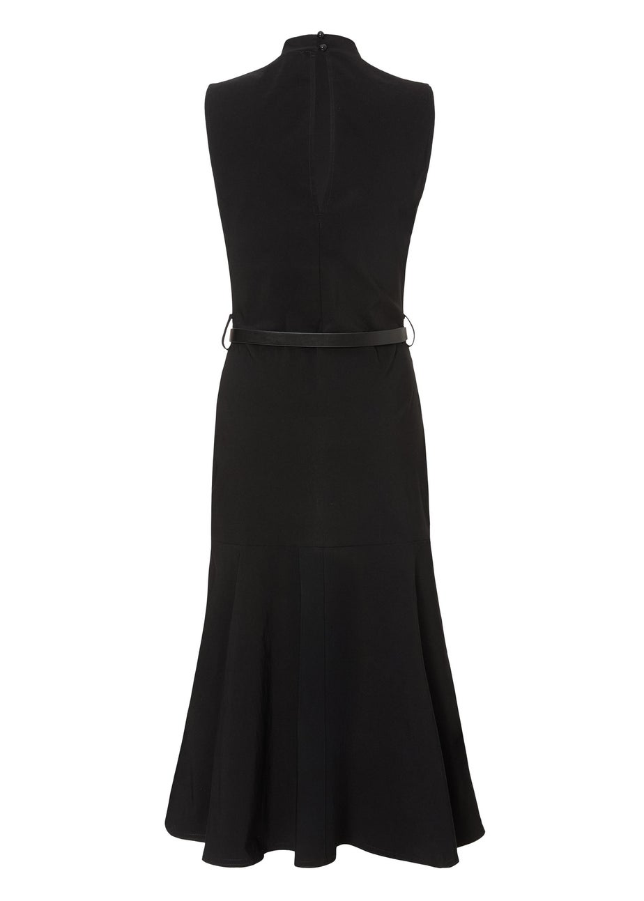 Quiz Black Corsage Belt Midi Dress
