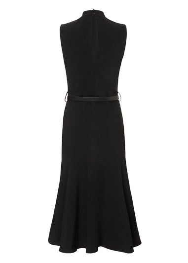 Quiz Black Corsage Belt Midi Dress