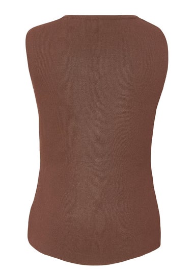 Quiz Brown Knitted Waistcoat