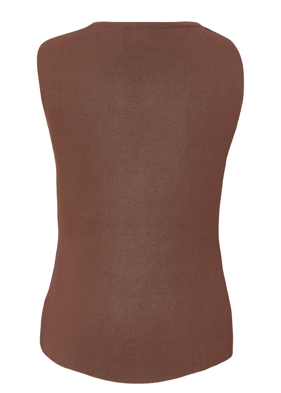 Quiz Brown Knitted Waistcoat