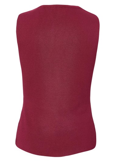 Quiz Burgundy Knitted Waistcoat