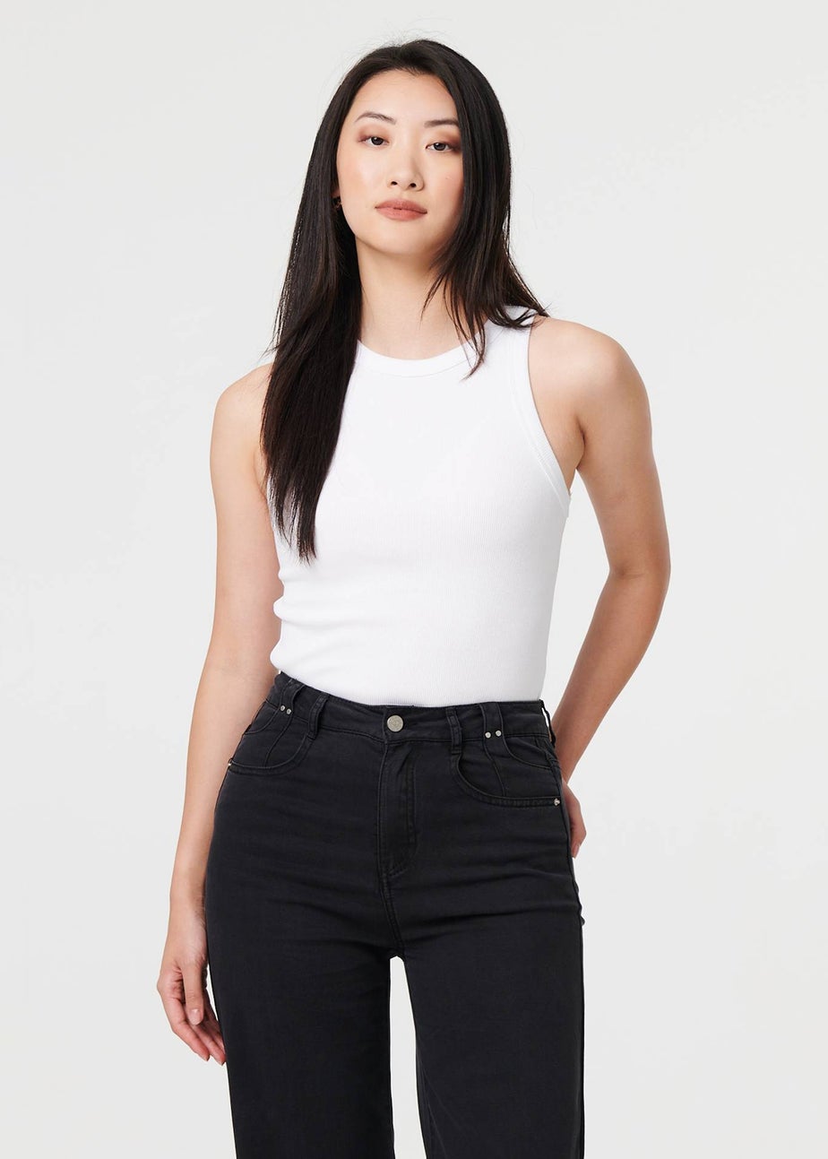 Izabel London Black High Waist Relaxed Wide Leg Jeans