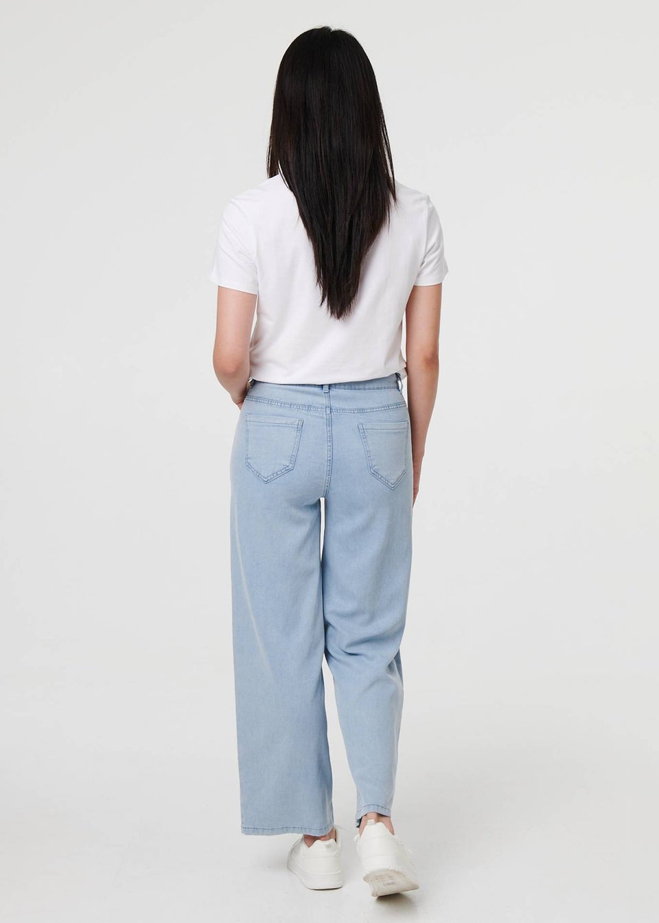 Izabel London Blue High Waist Relaxed Wide Leg Jeans