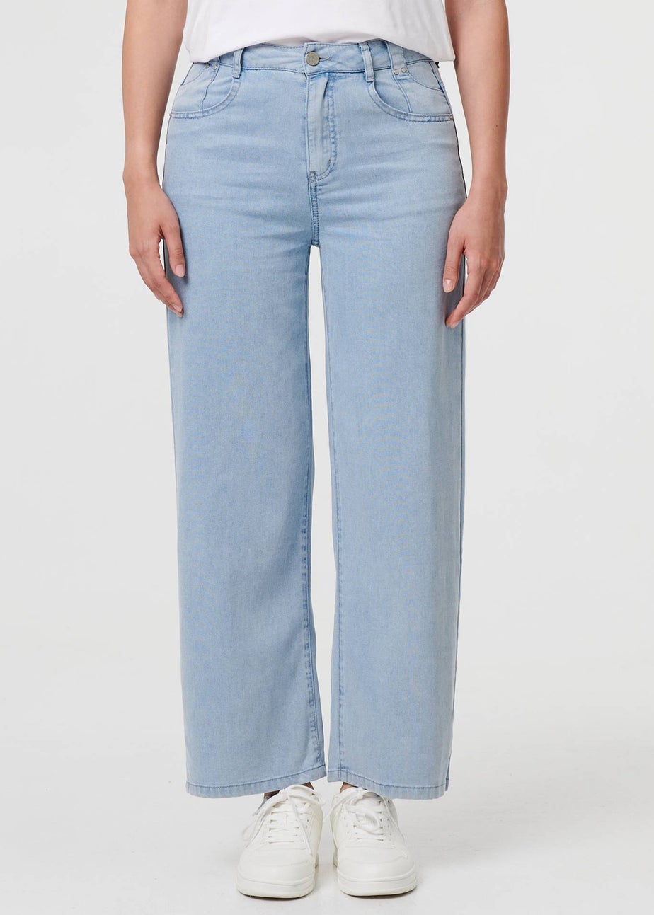 Izabel London Blue High Waist Relaxed Wide Leg Jeans