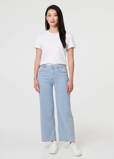 Izabel London Blue High Waist Relaxed Wide Leg Jeans