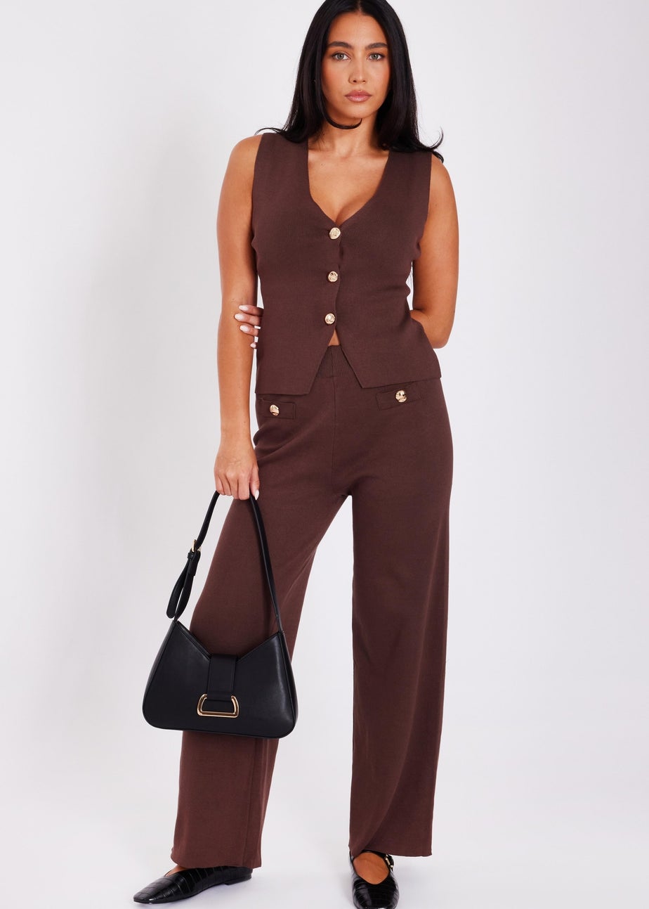 Quiz Brown Knitted Trousers