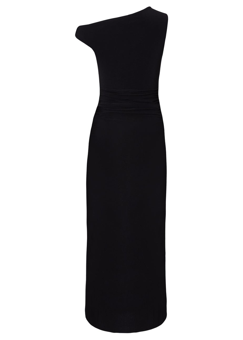 Quiz Black Asymmetric Midaxi Dress