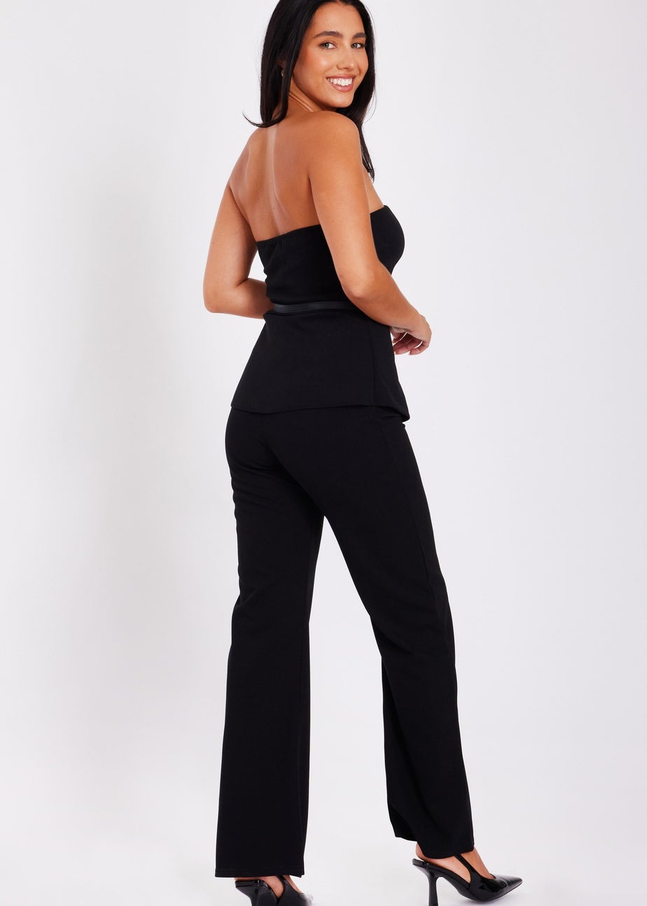 Quiz Black Strapless Belted Jumpsuit