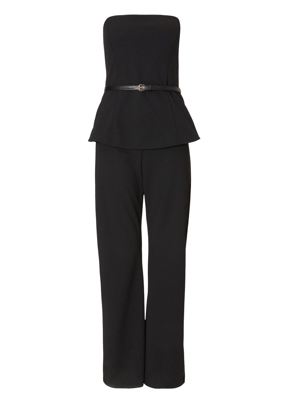 Quiz Black Strapless Belted Jumpsuit