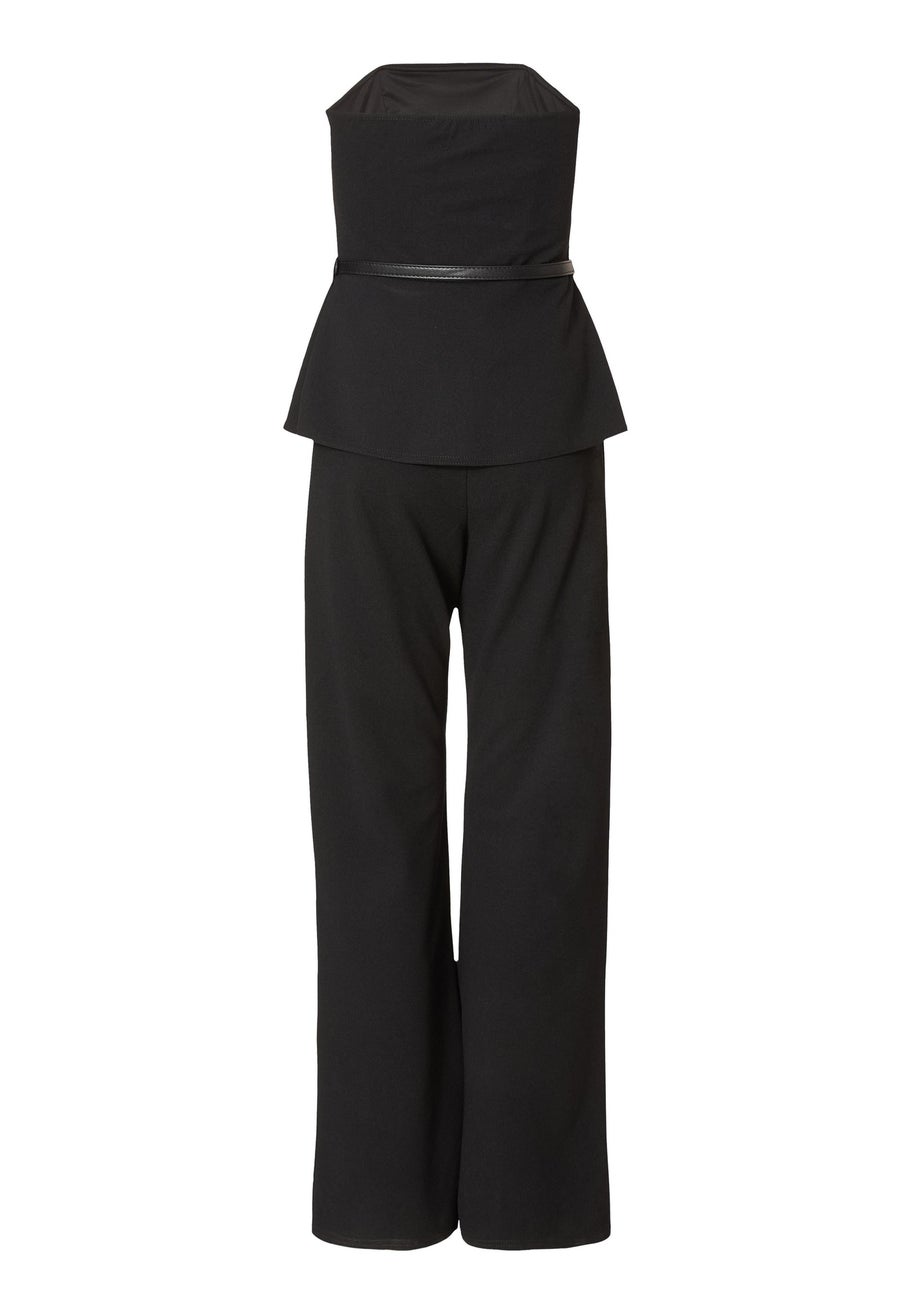 Quiz Black Strapless Belted Jumpsuit